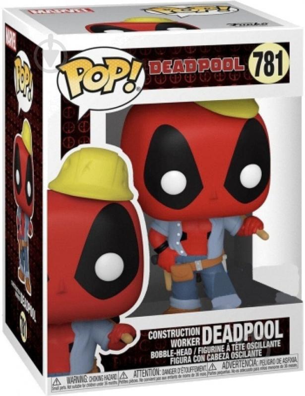 Фигурка Funko Bobble Marvel Deadpool 30th Construction Worker (Exc) 54688 (FUN2549961) - фото 2