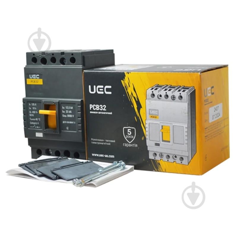 Автоматический выключатель UEC PCB32 3Р 125А 25кА MCCB-PCB-32-3-0125 - фото 3
