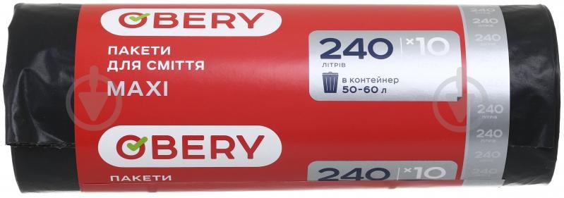 Мішки для побутового сміття OBERY MAXI стандартні 240 л 10 шт. - фото 1