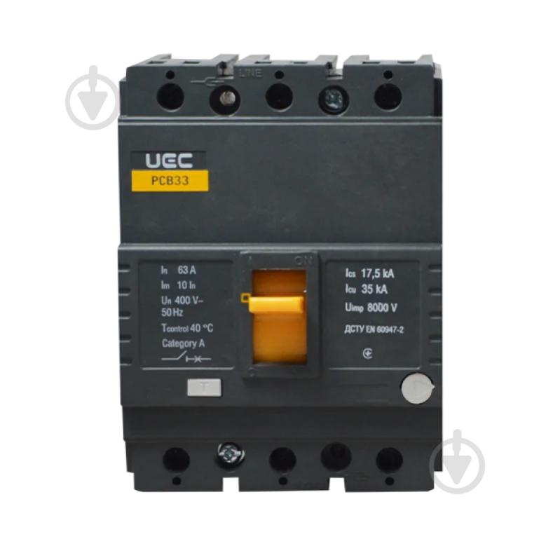 Автоматический выключатель UEC PCB33 3Р 63А 35кА MCCB-PCB-33-3-0063 - фото 2 Автоматический выключатель UEC PCB33 3Р 63А 35кА MCCB-PCB-33-3-0063 - фото 2
