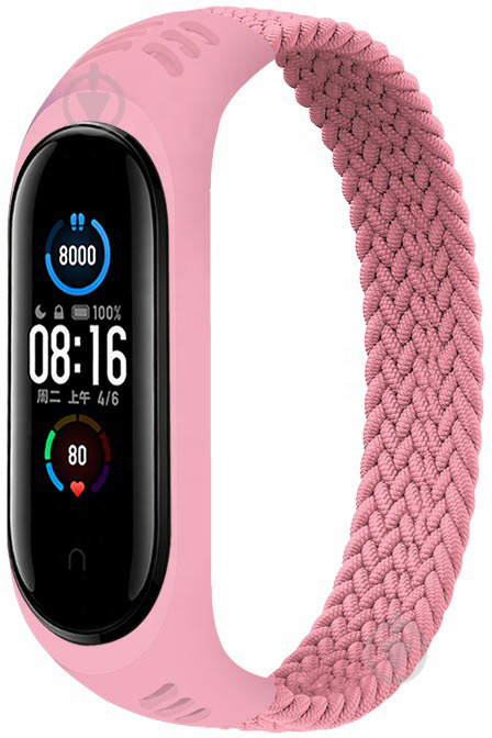 Ремешок BeCover Elastic Nylon Style для Xiaomi Mi Smart Band 5 / Mi Smart Band 6 (Size M) pink (706152) - фото 1