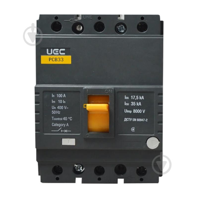 Автоматический выключатель UEC PCB33 3Р 100А 35кА MCCB-PCB-33-3-0100 - фото 2
