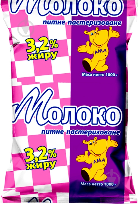 Молоко АМА пастеризованное 3,2% жира 1000 мл - фото 1