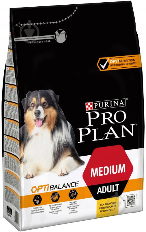 Корм для средних пород Pro Plan Pro Plan Adult Medium с курицей 3 кг 3 кг - фото 1