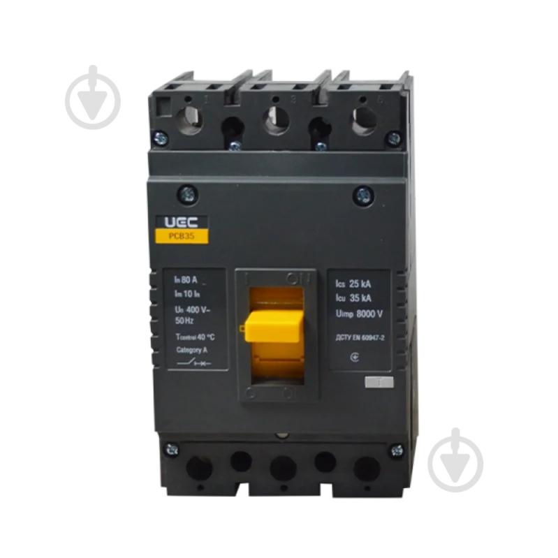Автоматичний вимикач UEC PCB35 3Р 80А 35кА MCCB-PCB-35-3-0080 - фото 2 Автоматичний вимикач UEC PCB35 3Р 80А 35кА MCCB-PCB-35-3-0080 - фото 2