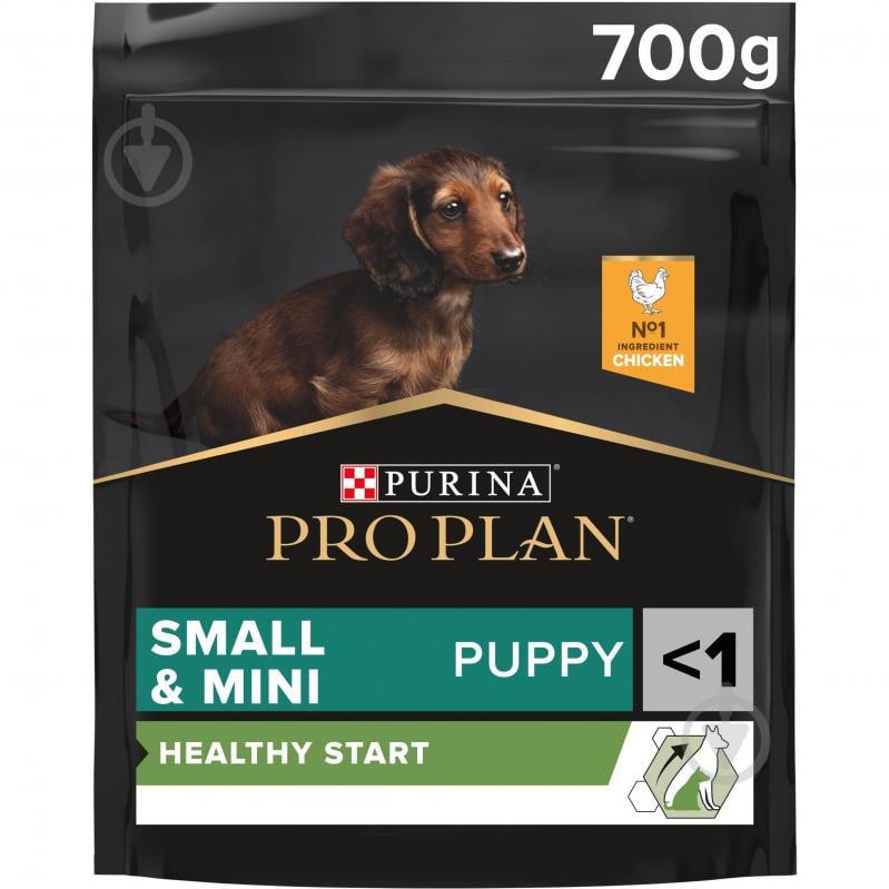 Корм сухой ProPlan by Purina Small & Mini Puppy <1 Healthy Start для щенков с курицей 700 г - фото 1