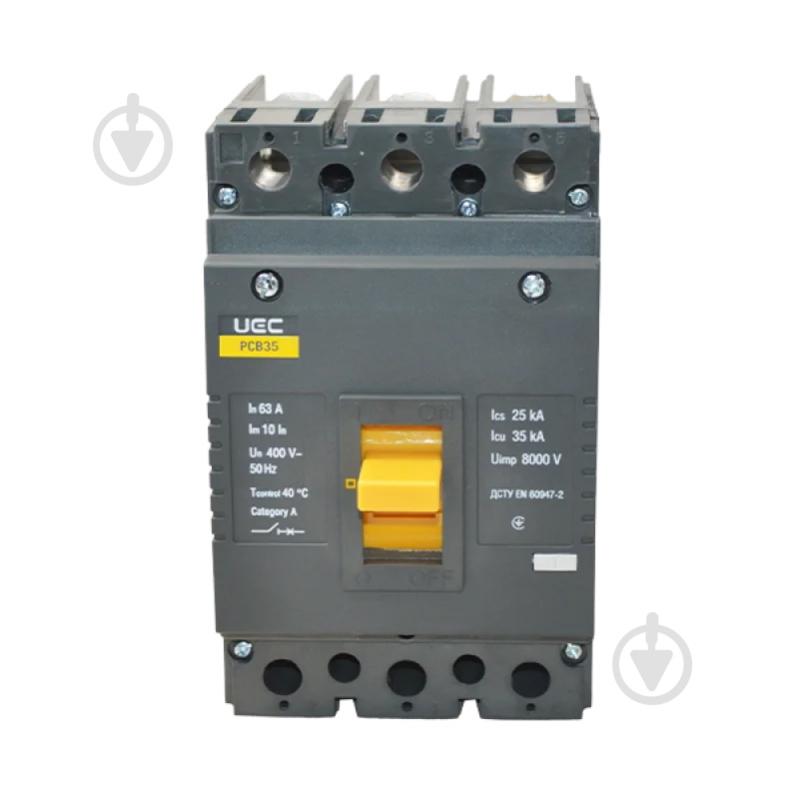 Автоматичний вимикач UEC PCB35 3Р 63А 35кА MCCB-PCB-35-3-0063 - фото 2 Автоматичний вимикач UEC PCB35 3Р 63А 35кА MCCB-PCB-35-3-0063 - фото 2