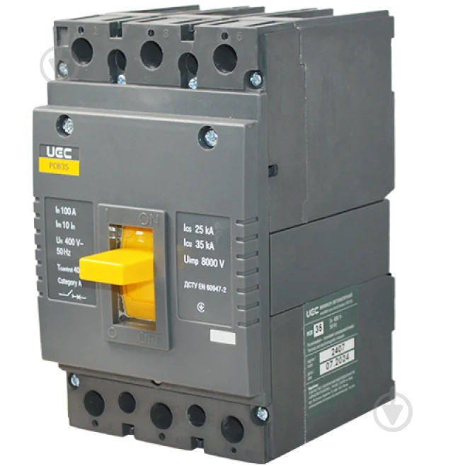 Автоматический выключатель UEC PCB35 3Р 100А 35кА MCCB-PCB-35-3-0100 - фото 1
