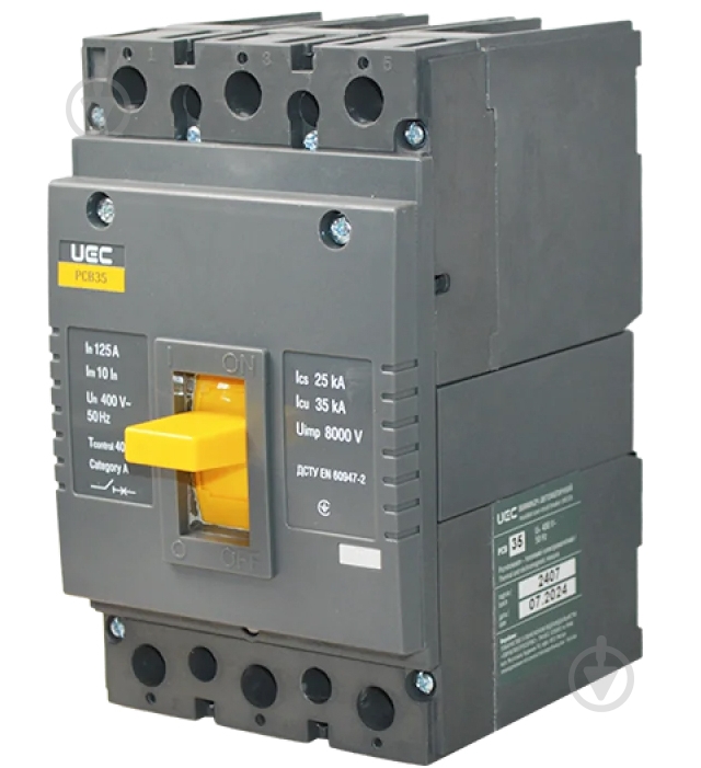 Автоматический выключатель UEC PCB35 3Р 125А 35кА MCCB-PCB-35-3-0125 - фото 1 Автоматический выключатель UEC PCB35 3Р 125А 35кА MCCB-PCB-35-3-0125 - фото 1