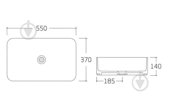 Умывальник-чаша Imprese i-FORM, 55*37*14см - фото 2