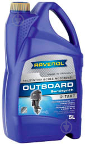 Моторне мастило RAVENOL RAV OUTBOARD SEMI 2T 5 л (RAV OUTBOARD SEMI 2T 5L) - фото 1