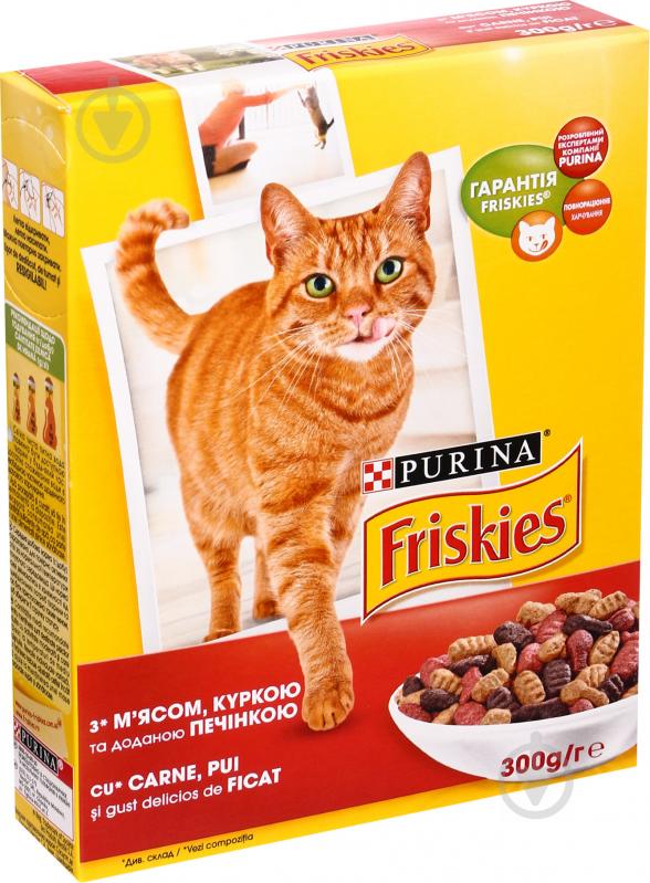 Корм Friskies Friskies з м’ясом куркою і доданою печінкою 300 г - фото 1