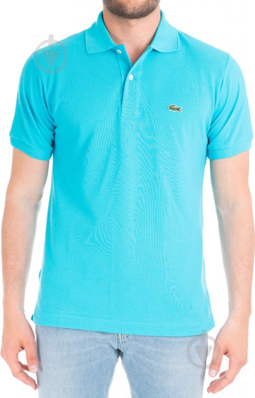 Поло Lacoste мужская RIBBED COLLAR SHIRT р.S SS20 YH4801T01 р.3 бирюзовый - фото 1