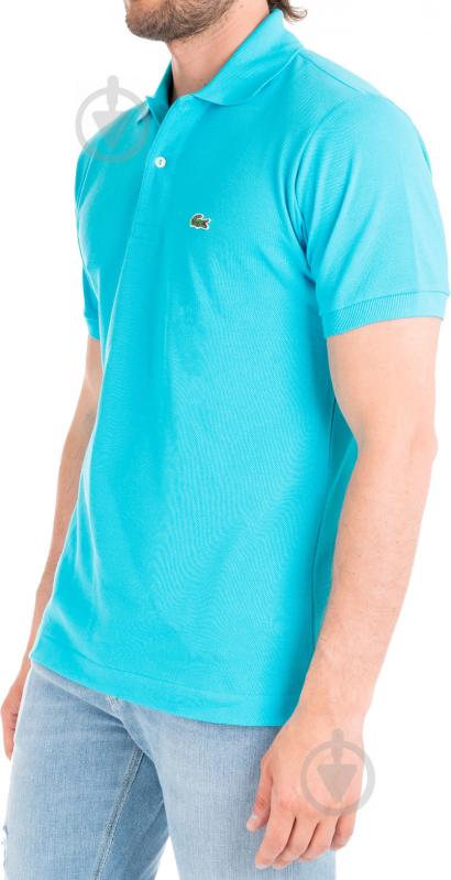 Поло Lacoste мужская RIBBED COLLAR SHIRT р.S SS20 YH4801T01 р.3 бирюзовый - фото 2