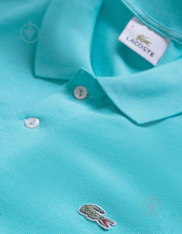 Поло Lacoste мужская RIBBED COLLAR SHIRT р.S SS20 YH4801T01 р.3 бирюзовый - фото 4