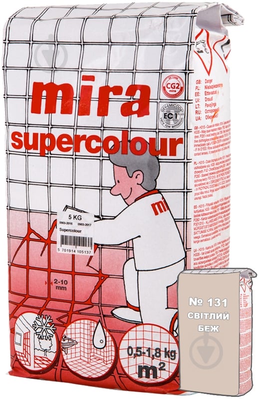 Затірка для плитки Mira Supercolour 131 5 кг світло-бежевий - фото 1