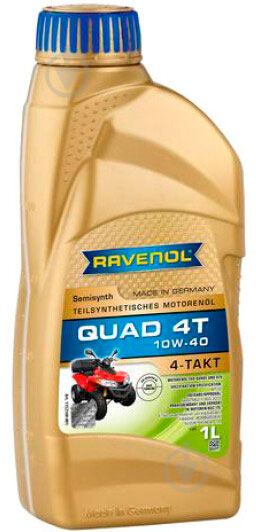 Моторне мастило RAVENOL QUAD 10W-40 1 л (RAV QUAD 4T 10W40 1L) - фото 1