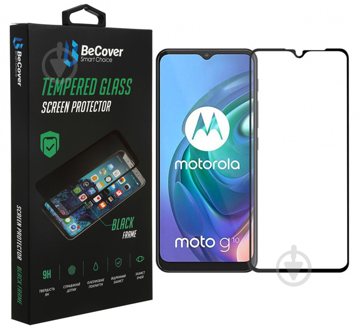 Захисне скло BeCover для Motorola Moto G20 Black (706453) - фото 1