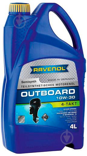 Моторне мастило RAVENOL OUTBOARD 10W-30 4 л (RAV OUTBOARD SEMI10W30 4L) - фото 1