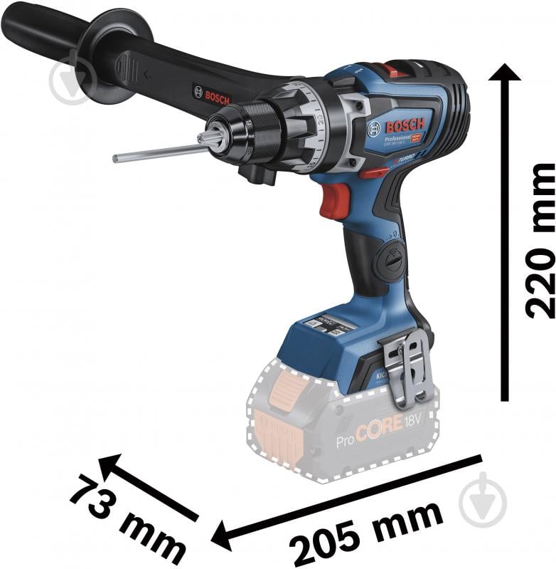 Шуруповерт ударний акумуляторний Bosch Professional GSB 18V-150 C + 2 аккумулятора + зарядное устройство 06019J5105 - фото 3