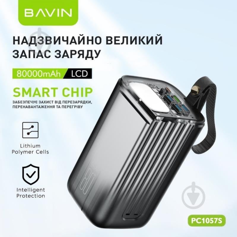 Повербанк BAVIN 80000 mAh white (Y-PC1057S-WH) - фото 5 Повербанк BAVIN 80000 mAh white (Y-PC1057S-WH) - фото 5