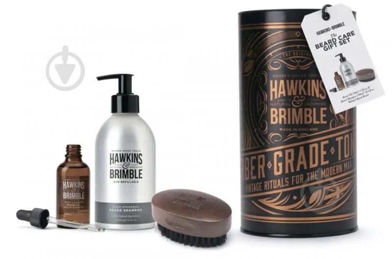 Набір подарунковий для чоловіків Hawkins & Brimble Shampoo, Oil & Brush - фото 1