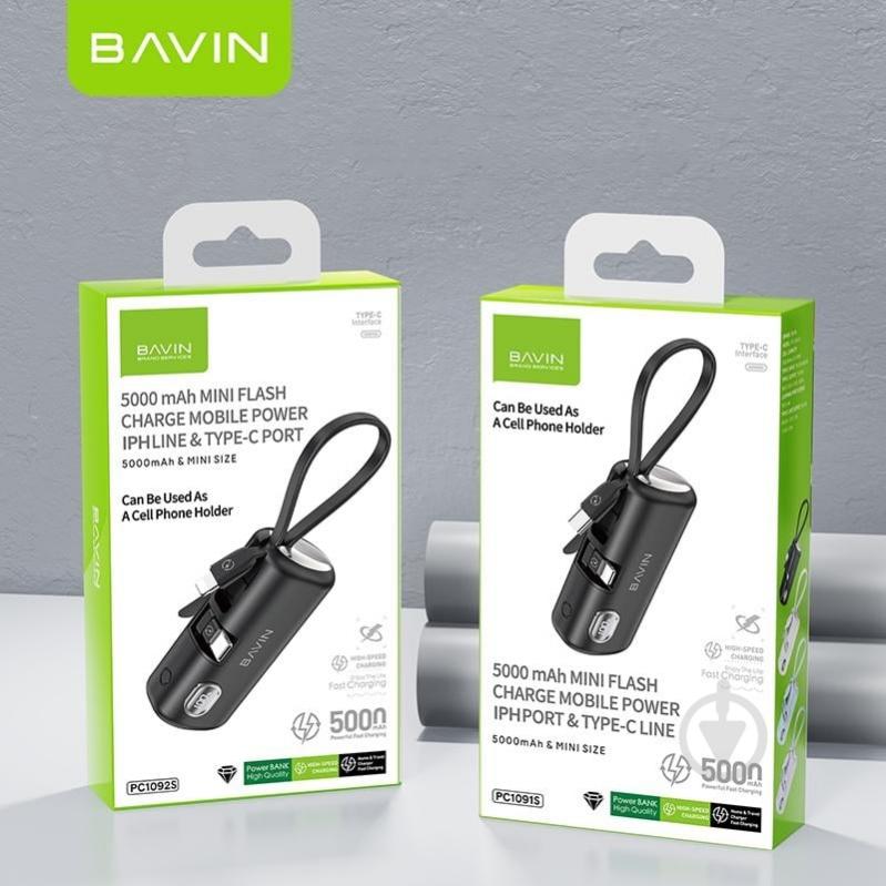Повербанк BAVIN 5000 mAh black (Y-PC1092S-BK) - фото 7