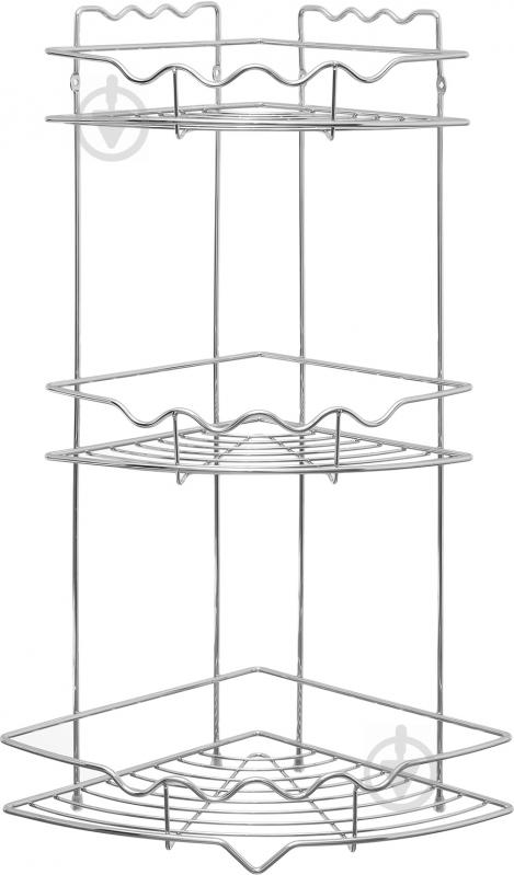 Полиця кутова Lemax 3-х рівнева ЕВА-436 для ванної кімнати 255х255х558 мм - фото 1