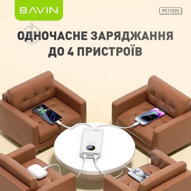 Повербанк BAVIN 20000 mAh white (Y-PC1153S-WH) - фото 4