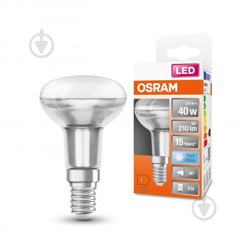 Лампа світлодіодна Osram GL 2,6 Вт R50 дзеркальна E14 220 В 4000 К - фото 1