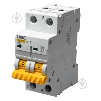 Автоматичний вимикач UEC SB-M8 2P 32A B 4,5кA MCB45-2-032-B - фото 1