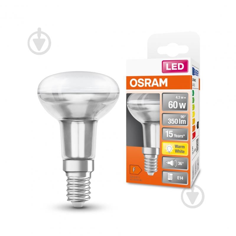 Лампа светодиодная Osram Spot 4,3 Вт R50 зеркальная E14 220 В 2700 К - фото 1