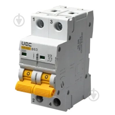 Автоматический выключатель UEC SB-M8 2P 63A B 4,5кA MCB45-2-063-B - фото 1