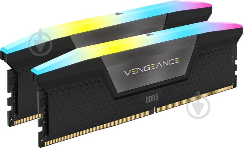 Оперативная память Corsair DDR5 SDRAM 96 GB (2x48GB) 5600 MHz (CMH96GX5M2B5600C40) Vengeance RGB Black - фото 1