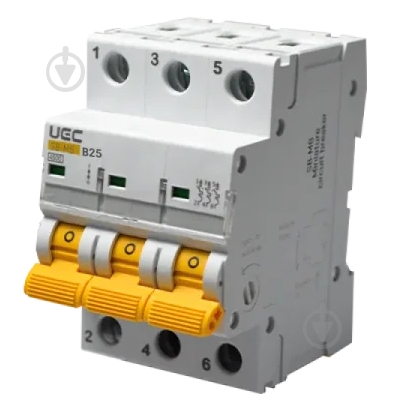 Автоматический выключатель UEC SB-M8 3P 25A B 4,5кA MCB45-3-025-B - фото 1