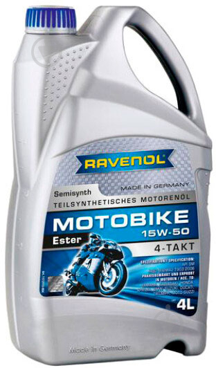 Моторне мастило RAVENOL M 4T ESTER 15W-50 4 л (RAV M 4T ESTER 15W50 4L) - фото 1