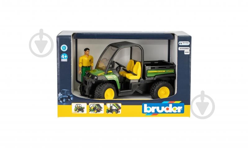 Іграшковий набір Bruder Мінівсюдихід John Deere Gator XUV 855D з фігуркою 1:16 2490 - фото 9