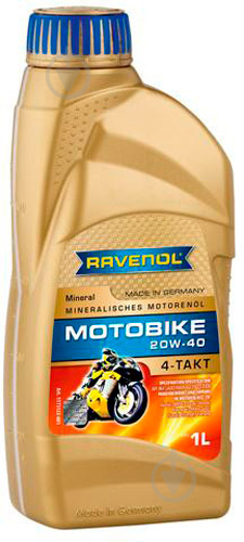 Моторное масло RAVENOL Motobike 4T 20W-40 1 л (RAV M 4T MIN 20W40 1L) - фото 1