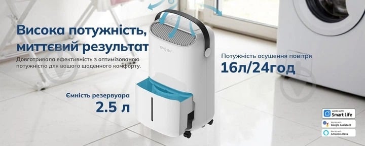 Осушувач повітря EvoAir NovaDry 16 White - Black novadry16bl - фото 10