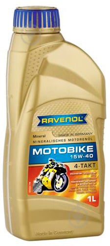 Моторное масло RAVENOL Motobike 4T 15W-40 1 л (RAV M 4T MIN 15W40 1L) - фото 1