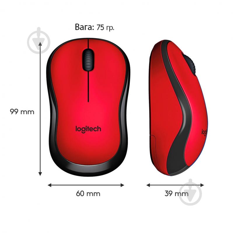 Миша Logitech Wireless Mouse M220 Silent red (910-004880) - фото 9
