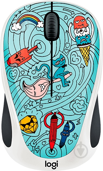 Мышь Logitech M238 Doodle Collection Bae-Bee Blue 910-005055 - фото 1