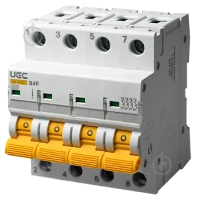 Автоматический выключатель UEC SB-M8 4P 40A B 4,5кA MCB45-4-040-B - фото 1