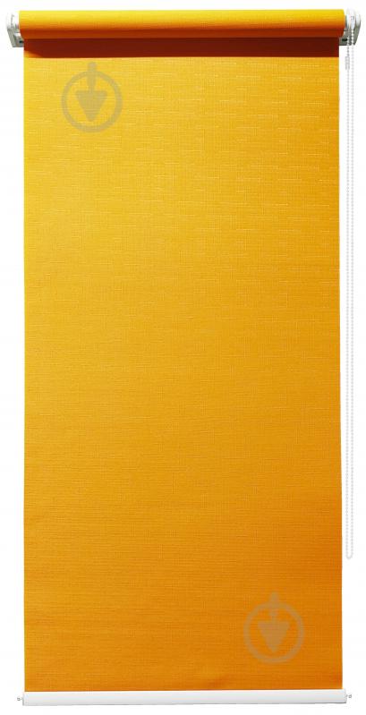 Ролета міні Декорія Льон з фіксацією на струну 93x100 см Помаранчева - фото 1 Ролета міні Декорія Льон з фіксацією на струну 93x100 см Помаранчева - фото 1