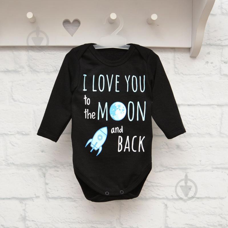 Боди детское унисекс Blanka І love you to the moon and back р.74 черный 110121 - фото 1