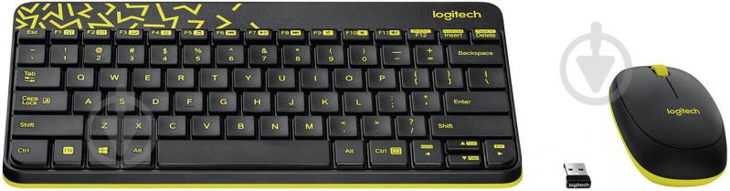 Комплект клавиатура и мышь Logitech MK240 Nano Russian Layout black (920-008212) - фото 1