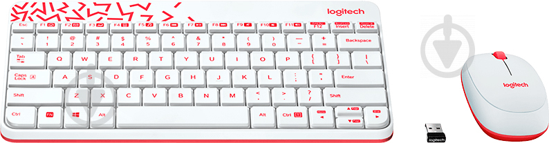 Комплект клавиатура и мышь Logitech MK240 Nano Russian Layout white (920-008212) - фото 4