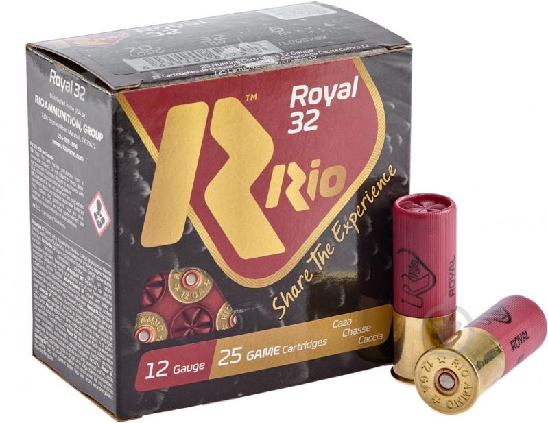 Патрони RIO Royal 32 кал. 12/70 дріб № 2/0 (4,50 мм) наважка 32 г поч. швидкість - 405 м/с - фото 1