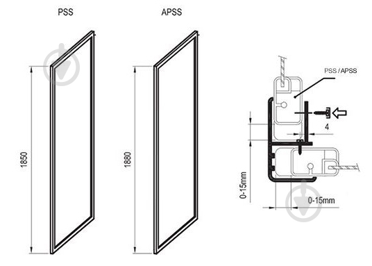 Душова стінка Ravak APSS-75 GRAPE - фото 3 Душова стінка Ravak APSS-75 GRAPE - фото 3