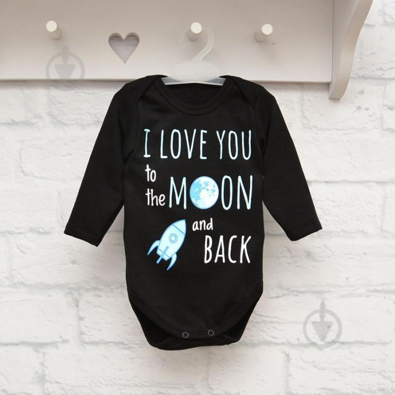 Боді дитяче унісекс Blanka І love you to the moon and back р.86 чорний 110121 - фото 1